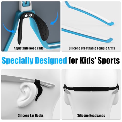 Image of X-TIGER Polarized Kids Sunglasses Youth Baseball Sunglasses UV400 Boys Girls Sports Sun Glasses for Softball Cycling Scooter