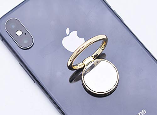 KolorFish Metal Thin Universal Phone Finger Ring Kickstand, Anti-Fall Phone Grip Holder Stand Compatible with Mobile Phone,Tablet,Phone Case (Shiny Metal Gold)-image-8