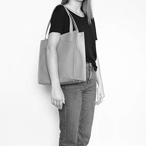 Bolsa de couro vegano leve Alicia da Pixie Mood – com bolsa transversal, Sleek Black, 13 x 13 x 4.75
