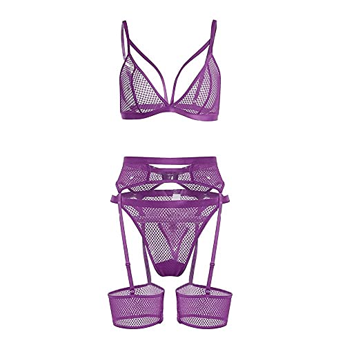 Ensemble de lingerie sexy pour femmes en dentelle violette m pour sublimer les courbes