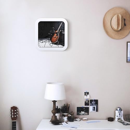Horloge murale instrument de musique 25,4 cm décorative sans bruit