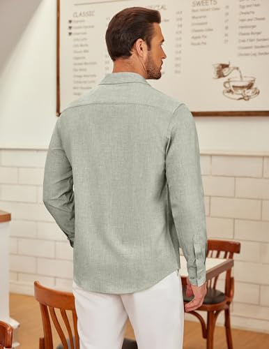 COOFANDY Men's Long Sleeve Button Down Shirts Casual Untucked Shirt Regular Fit Dress Shirt3