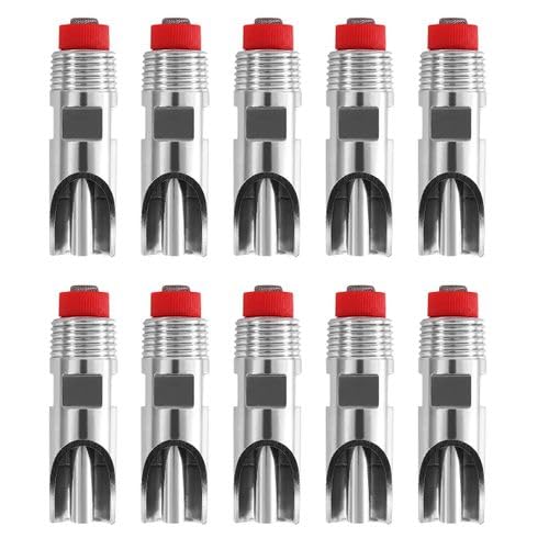 Bethlehem Pig Filter Nipple Drinkers, Pack of 10, Stainless Steel Pig Swine Sow Livestock Waterer Drinker Nipple Automatic Water Drinking.