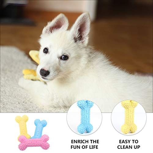 POPETPOP 3Pcs Cão Gato Bola De Brinquedo De Borracha Osso Mastigar Mastigar Dentição Brinquedos Cach