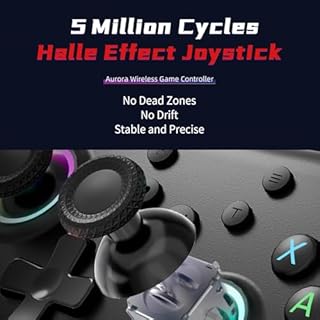 AceGamer Aurora 2.4G Manette sans Fil pour PC Windows/Switch 2/Switch/Steam/iOS/Android,Manette de Jeu avec Joystick à Effet Hall, Bouton arrière programmable, Actionneur à résonance linéaire, Noir