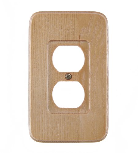 Amerelle Round Corner Single Duplex Wood Wallplate In Natural Oak #TOP21