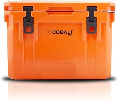 Cobalt 25 Quart Orange Roto-Molded Cooler with Accessory Kit