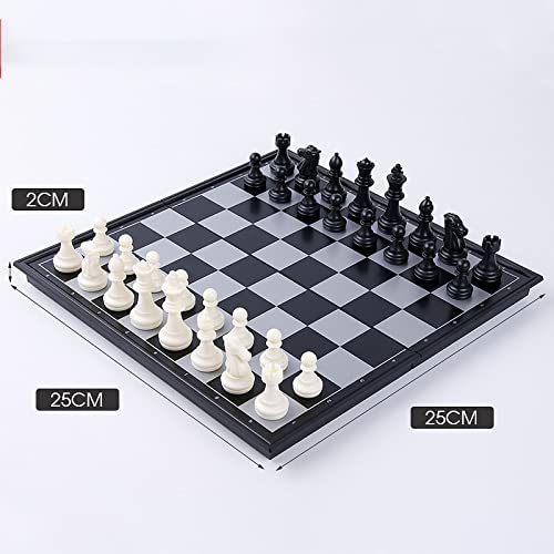 ZAW Schach Schachspiel 2. 5 cm Mittelalterliche Schach-Set Faltbare Schachbrett 32 Stück Qualitätsbrett Gold Silber Magnetisch WPC Chess (Color : Gold)