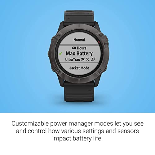 Garmin SMARTWATCH FENIX 6X PRO SOLAR CARBON, carbon gray