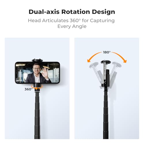image for K&F Concept Selfie Stick for iPhone, Auto Open & Close Phone Tripod St