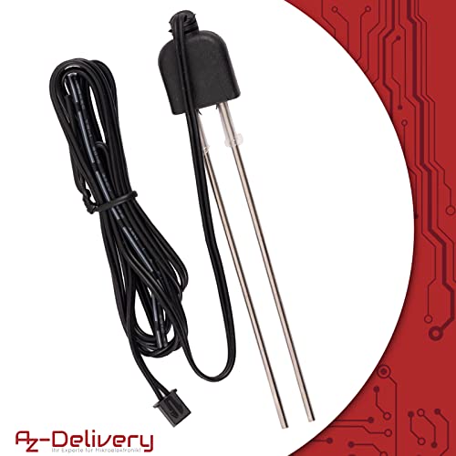 AZDelivery 5 x Bodenfeuchtesensor, Feuchte-Detektor und Pflanzenfeuchte-Messgerät mit korrosionsbeständiger Sonde für automatische Bewässerung System kompatibel mit Arduino und Raspbery Pi