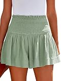 COLIZAMX Shorts Mujer Pantalones Cortos Cintura Alta Pantalones Cortos Casual Diseño Plisado