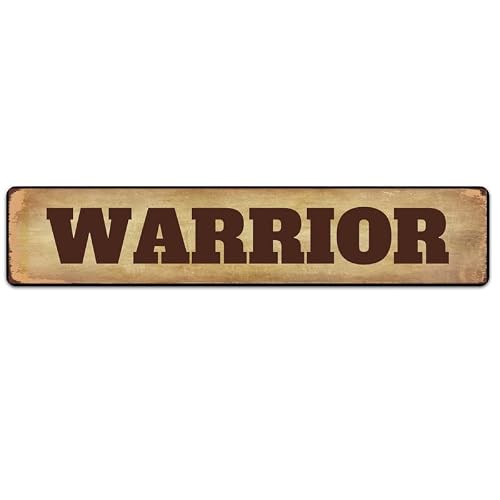 Warrior Sign Vintage Metal Sign Retro Metal Plaque Bar Pub Poster Wall Art Decor Tin Sign 16x4 Inch