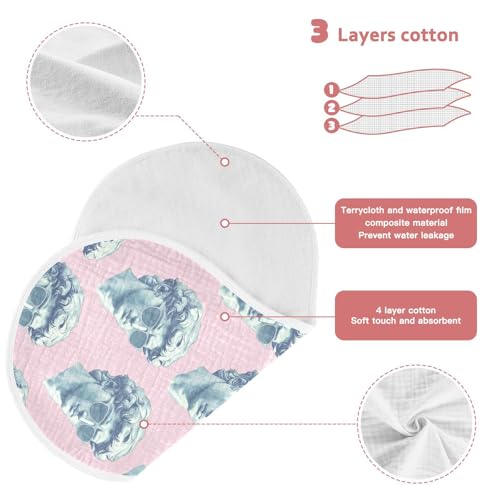 vvfelixl Baby Burp Cloths Statue of Davids Head Baby Newborn Cotton Burping Cloths Set Babys Washcloths 4 Pack3