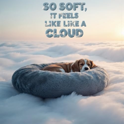 Image of WOW DOG Donut Bed for Dogs & Cats (Gray, M)