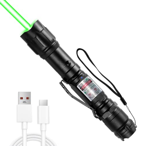 [Professional] Rechargeable Green Laser Pointer High Power Green Beam Light Long Distance Range for TV/LED/LCD Screens Tactical Flashlights Presentation Office/Outdoors/Astronomic/Construction [003]