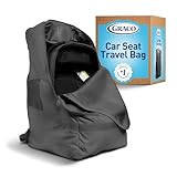 Graco Padded Car Seat Travel Bag & Infant Carrier Backpack, Durable Large Back Pack for Carseats & Booster Seats, Airport Gate Check Bag Luggage, Double Padded Strap, Water Resistant Material, Black