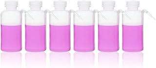 6pcs of Wide Mouth Unitary Wash Bottles, Vol.500ml 17oz, LDPE Bottle with PP Draw Tube, LVM008