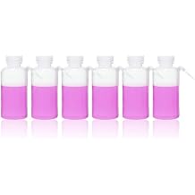6pcs of Wide Mouth Unitary Wash Bottles, Vol.500ml 17oz, LDPE Bottle with PP Draw Tube, LVM008