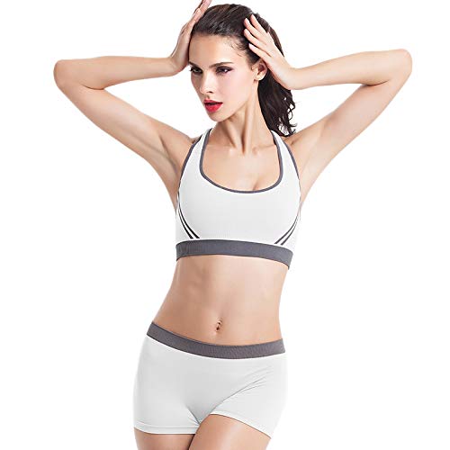 Bullpiano Femmes Yoga Ensemble D'entraînement 2 Pcs Tenues sans Couture Soutien-Gorge De Sport Et Short De Gymnastique Serré Cover