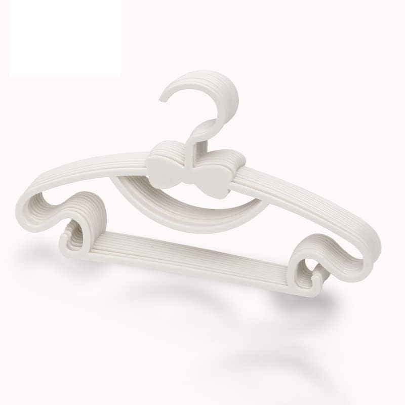 Kids Plastic Hangers, 11 Inch Kids Plastic Hangers Pink,Baby Clothes Hangers for Closet 10 Packs Non Slip Toddler Hangers Thicken Bow Knot Coat Drying Hanger for Toddler Baby (White)