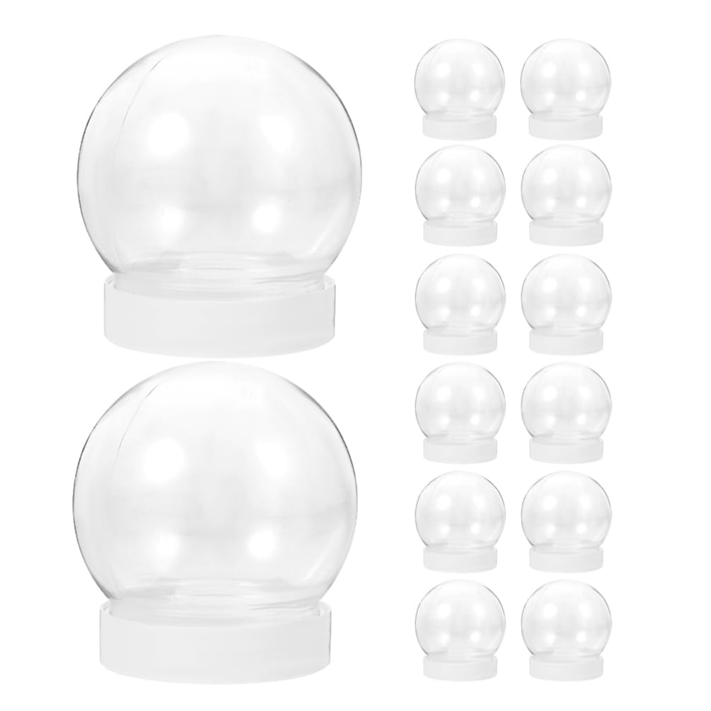 PRETYZOOM 24Pcs DIY Clear Plastic Water Globe Snow Globe 300ml Clear Snow Globe with Screw Off Cap for DIY Christmas Crafts and Customization Home Decoration