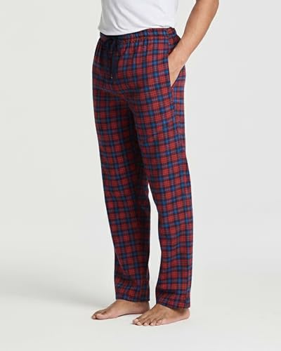 Image of Real Essentials 3 Pack: Men's Soft Cotton Flannel Pajama Pants PJ Lounge Bottoms Elastic Waist Pockets (Big and Tall)