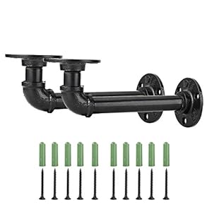 Homtone Tubi di Ferro Mensola, Staffe e Supporti per Mensole, Staffe per Mensole con Stile Industriale Steampunk in Ferro per per mensole galleggianti fai da te(15 x 10 cm)