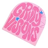 Lesunbak Berretto con Stampa di Lettere, Berretto Hip Hop Street alla, Cappelli Lavorati a Maglia per Uomo Donna, Cappello Caldo Lavorato a Maglia, Stampa di Lettere alla per l