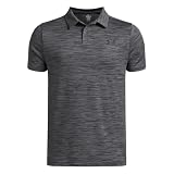 Under Armour Boys' Matchplay Golf Polo, (025) Castlerock/Steel/Black, Large