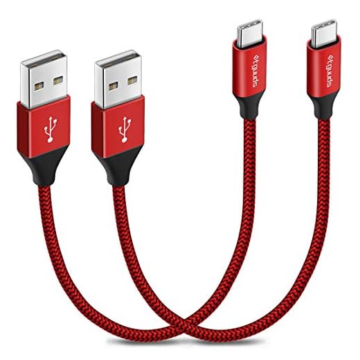 etguuds [2-Pack, 1ft Short USB C Cable 4.2A Fast Charging, Nylon Braided Type C Fast Charger Cord Compatible with Samsung Galaxy S20 S10E S10 S9 S8 Plus, Note 20 10 9 8, A80 A70 A50 A40 A30 A20 A10e