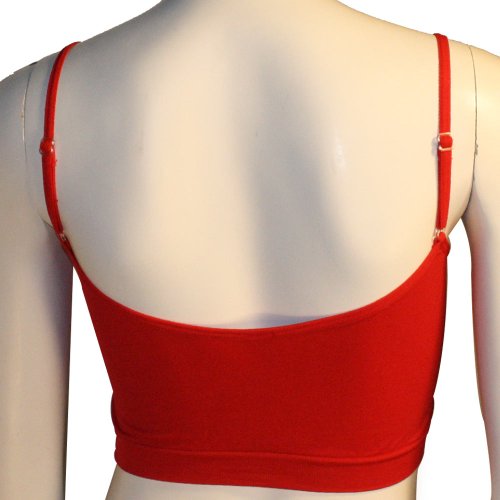 Seamless Yoga Gym Sports Bra Tank Top Removable Light Bra Pad Straps Crop Red #TOP3