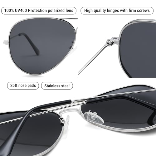 Image of Pro Acme Aviator Sunglasses for Men Women Classic Polarized UV400 Protection