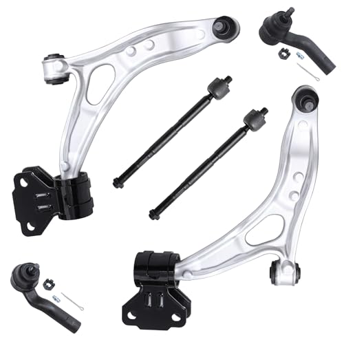 Image of Detroit Axle - 6pc Front End Suspension Kit for Ford 2012-2018 C-Max Focus, 2 Lower Control Arms 4 Outer & Inner Tie Rods 2013 2014 2015 2016 2017 Replacement
