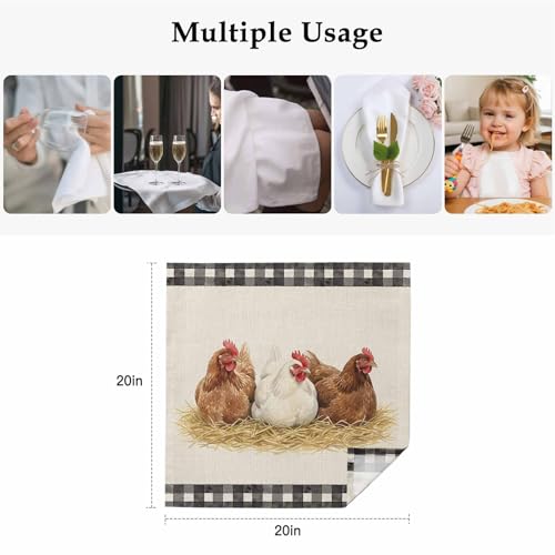 Servilletas de Tela Cuadradas Pack x4 Negro Blanco Marrón miniatura 5