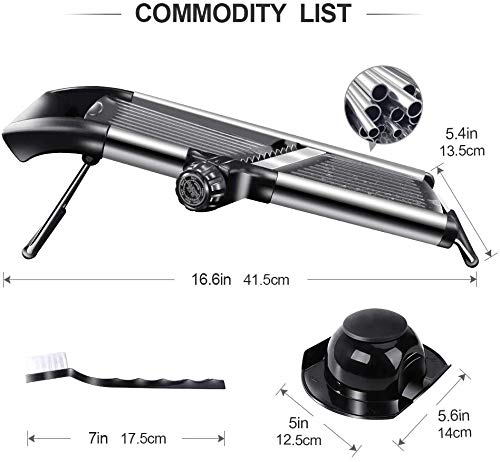 Masthome Mandoline Food Slicer Adjustable Thickness For Cheese Fruits Vegetables Stainless Steel Food Cutter Slicer Dicer With Extra Brush And Blade Guard For Kitchen #TOP1