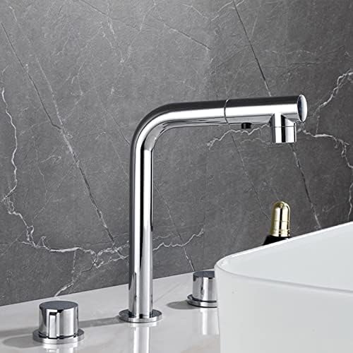 Robinet de lavabo noir à tirette pour moderniser la salle de bain familiale