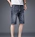 Casual Relaxed Fit Straight Denim Shorts for Men Summer Beach Short Classic Fashion Washed Jean Shorts (Grey Blue1-5,34)