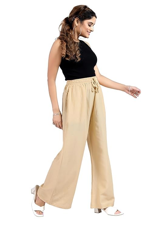 Image of Ultra Soft Premium Rayon Cotton Palazzo for Women and Girls, Regular Size, 15 Colours, Available in L, XL, 2XL, 3XL