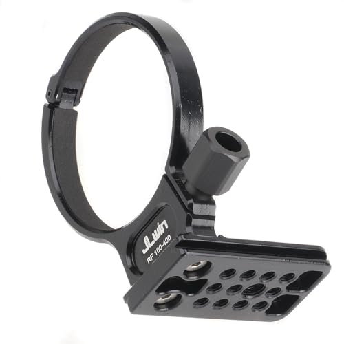FocusFoto Anillo de Montura para Trípode Metal para Lente Canon RF 100-400mm F/5.6-8 IS USM, Base Inferior con Roscas 1/4" y 3/8" y Placa Dovetail de Liberación Rápida Compatible con Trípodes Arca-Swiss miniatura 3
