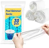 Sukh 30 Pack Pool Skimmer Socks - Pool Socks for Skimmer Basket, Traps Dog Hair, Sand, Pollen & Leaves, Protects Filter & Pump System, Universal Fit for Inground & Above Ground Pools, Pool Accessories