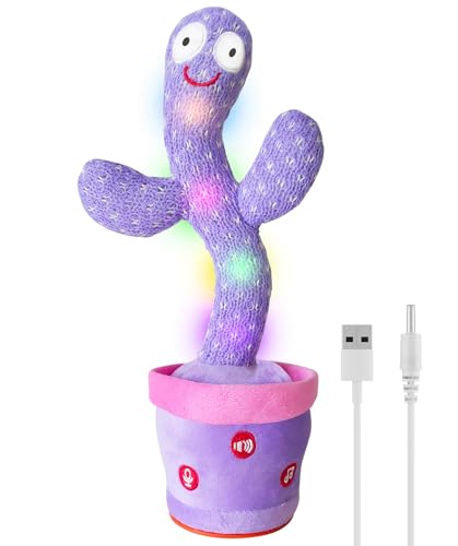 Dancing Talking Cactus Toy Mimics Back, Interactive Singing Mimicking Cactus Baby Toy That Talks Back, Upgraded Safe Plush Eyes Baby Toys 6-12 Months, 1 Year Old Girl Gifts, Baby Girl gifts