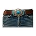 Men Cowboys Southwestern Fashion Belt Buckle Silver Metal Aztec Mayan Style Turquoise Blue Beads
