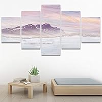 SIGNWIN 5 Panel Canvas Wall Art Modern Art Coastal Colorful Multicolor Photography Romantics Sunset for Home Decorations Ready to Hang - 60