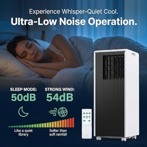 Image of 8000 BTU Portable Air Conditioners, 4-in-1 Cooling AC Portable Air Conditioner for Room with Sleep Mode, Ventless Floor Air Conditioner, 3 Speeds Fan & Dehumidifier
