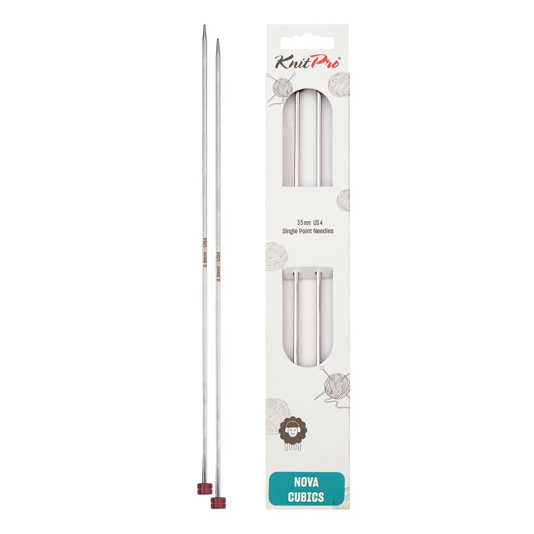 KnitPro Nova Cubics Single Pointed Needles 10" (25cm) | 3.50mm
