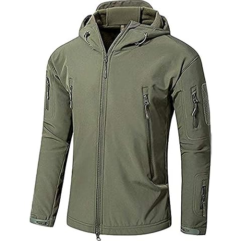 VADOOLL Herren Taktische Jacke Softshell Fleece Kapuzen Outdoor Mantel Warme Winterjacke Militär Softshell Taktische Jacke Cover