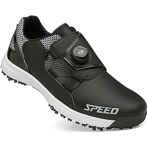 Mens Golf Shoes Waterproof Spikes Golf Sport Sneakers Cover