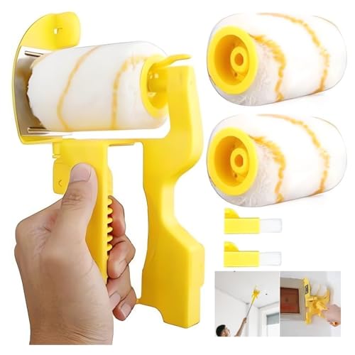 Paint Edger Pro - 2024 New Painting Trimmer Edger Tools for Walls High Ceilings with Edger Paint Brush Kit, Bucket Edge Paint Roller Splatter Shield for Trim Corner Painting Cut in Tool (Handheld) by LIONICE - Used condition - US$18.00