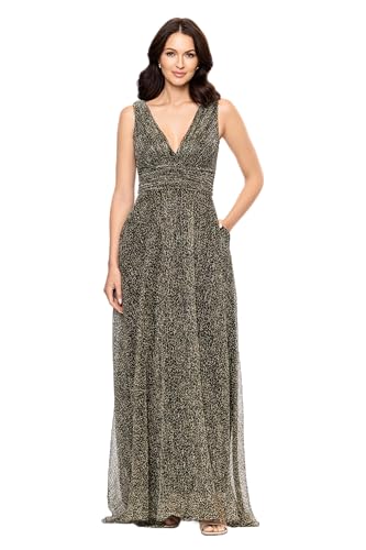 Image of Betsy & Adam Women's Xscape Women's Halter Mock Neck Ruffle Knee Length Dress